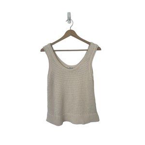 Women's Madewell Boho Fairview Sweater Tank Pearl Ivory Beige Stretchy Size M
